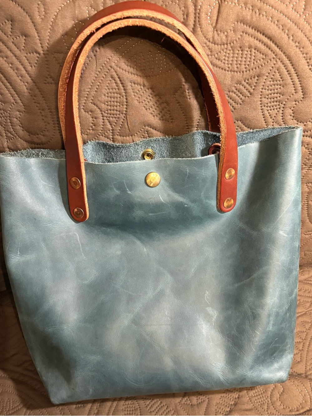 KMM & Co Mini Crossbody Tote in Atlantic Blue - Picture 2 of 4